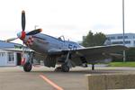 Aircraft G-MRLL, North American P-51D Mustang, Parked, Morlaix-Ploujean airport (LFRU-MXN), at LFRU, photo by Yves-Q