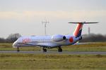 Aircraft F-GUBC, Embraer ERJ-145LR, Take offrun rwy 25L, Brest-Bretagne airport (LFRB-BES), at LFRB, photo by Yves-Q