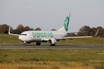Aircraft F-GZHU, Boeing 737-8K2, Taxiing rwy 07R, Brest-Bretagne airport (LFRB-BES), at LFRB, photo by Yves-Q