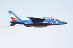 Aircraft E162, Dassault -Dornier Alpha jet , Athos 7 of Patrouille de France, On display, Morlaix-Ploujean airport (LFRU-MXN), at LFRU, photo by Yves-Q