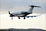 Aircraft 9H-VCS, 2022 Bombardier Challenger 350 arriving at Gloucestershire Airport, at EGBJ, photo by Mike_Y