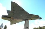 Aircraft DK-201, SAAB 35S Draken at the intersection leading to the Hallinportti Ilmailumuseo (Halli Aviation Museum), Halli-Kuorevesi, photo by iwarnecke