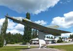 Aircraft DK-201, SAAB 35S Draken at the intersection leading to the Hallinportti Ilmailumuseo (Halli Aviation Museum), Halli-Kuorevesi, photo by iwarnecke