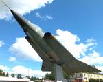 Aircraft DK-201, SAAB 35S Draken at the intersection leading to the Hallinportti Ilmailumuseo (Halli Aviation Museum), Halli-Kuorevesi, photo by iwarnecke