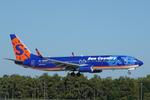 Aircraft N822SY, Sun Country 381 arrives at Southwest Florida International Airport following flight from Minneapolis-St Paul International Airport, at KRSW, photo by Suncoast Spotter