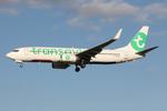 Aircraft F-HTVE, Boeing 737-8KT reg F-HTVE of Transavia France on final approach for RW31 landing in Malta., at LMML, photo by raymond