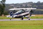 Aircraft F-HBOB, Aviat Pitts S-2B, Taxiing rwy 04, Morlaix-Ploujean airport (LFRU-MXN), at LFRU, photo by Yves-Q