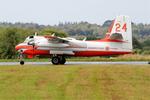 Aircraft F-AYKM, Grumman Conair S-2T Turbo Firecat, Taxiing rwy 22, Morlaix-Ploujean airport (LFRU-MXN), at LFRU, photo by Yves-Q