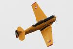 Aircraft F-AZCV, North American T-6G Texan, Take off rwy 22, Morlaix-Ploujean airport (LFRU-MXN), at LFRU, photo by Yves-Q