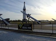  - Missile Park, AGM-88 HARM Missile (as sign) foreground, and Main sign on Navalair Road-Naval Base Wood Road access turnoff from Pacific Coast Highway, Point Mugu, California. I managed HARM at Pt. Mugu-1983 to my 1995 retirement. - by Doug Robertson