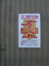  - Santa Paula Airport 75th Anniversary AIR FAIR, 6-7 August, 2005, Official commemorative/advertising Poster - by Doug Robertson