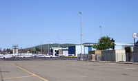  - East hangar and ramp area and Tower. - by Bill Larkins
