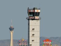  - The 'old' ATCT with the Statosphere, Texas Station, and Fiesta Marquee's in background. - by Brad Campbell