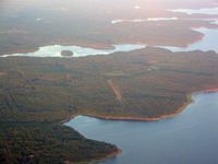  - McKenzie private strip, looking east at 3000' over Lake of the Pines - by Barry Taylor