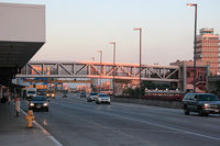  - On the LAX Arrival Level west of Terminal 1 looking east. The old tower is seen in the right side of the photo. - by Dean Heald