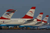  - Austrian Airlines tail line up - by Yakfreak - VAP