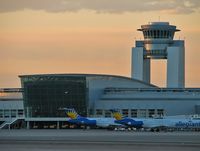  @ Harry Reid International Airport - McCarran ATCT and 'D' Gates with Allegiants standing by. - by Brad Campbell