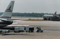  @ Detroit Metropolitan Wayne County Airport - Northwest 747-200 departs in background 1988 - by Florida Metal