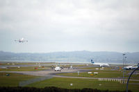  - A340-600 HS-TND (Thai Airways) is climbing into the sky, while some Air NZ aircraft (ATR 72-500, Beech 1900D, A320-200) are taxiing... - by Micha Lueck