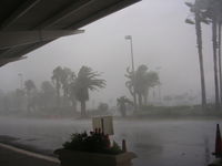  - Daytona Beach terminal entrance- thunderstorm with 70 mph winds - by Florida Metal