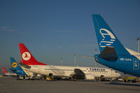  - Ramp overview with 737 of Turkish Airlines, Adria Airways, Ukraine International and Lauda Air - by Yakfreak - VAP