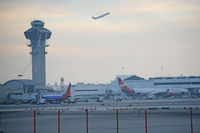  - Tower, Southwest and Virgin planes - by Chuck Martinez