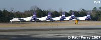  @ Kinston Regional Jetport At Stallings Fld Airport - Poor Fokkers, looks like a FedEx boneyard, with some birds stripped of numbers and logos - by Paul Perry