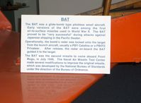  - BAT Glide Bomb, early 1,000 lb glide bomb launched from PB4Y2 PRIVATEER & other Navy aircraft against Japanese shipping, termed glombs, propulsion was by inertia and gravity yet scored ship sinkings! Information card. - by Doug Robertson