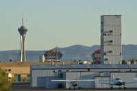 - The end of an era - the old Air Traffic Control Tower at North Las Vegas Air Terminal is being disassembled. Good night and good flight...happy landings! - by Brad Campbell