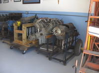  - Early Aircraft Engines in Watson Hangar-Aviation Museum of Santa Paula, from left to right-DH Gipsy I, DH Gipsy II, DH Gipsy II, Curtiss OX5, DH Gipsy Major I - by Doug Robertson