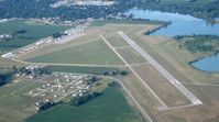  @ Lenawee County Airport - Looking up runway 5 from 3500' near Adrian, MI. - by Bob Simmermon