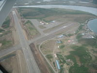  @ King Salmon Airport - NOAA 48 Twin Otter is midfield for landing runway 29 - by Andrew Serak