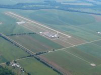  @ Pickaway County Memorial Airport - Looking SW from 3000'.  Yellow Bud VOR (XUB-112.5) to the far right. - by Bob Simmermon