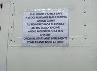  - mobile Space Shuttle Cafe uses modified Douglas DC-3 fuselage and big block Chevy 454 power, tours welcomed - by Doug Robertson