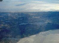  - Lake Hood SPB taken from Alaska Airlines B737-700 at altitude looking southwest by south. Knik Arm in foreground. Based aircraft-781, 760 single engine, 21 multi-engine. 190 average operations/day. August 2004 to August 2005 figures. - by Doug Robertson