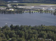  - Lake Hood SPB, Anchorage Int'l Airport ANC in background-taken from DHC-2 Beaver float plane N4444Z enroute to LHD - by Doug Robertson