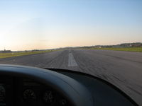  - Starting the takeoff roll on rwy 30 LNS.  Sorry about the busgs ont he windshield! - by Sam Andrews