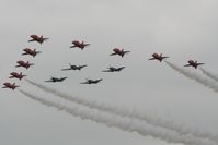  - Red Arrows with three Spitfires and 1 Hurricane at Royal International Air Tattoo 2007 - by Steve Staunton