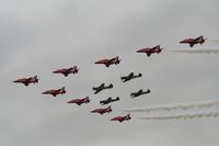  - Red Arrows with three Spitfires and 1 Hurricane at Royal International Air Tattoo 2007 - by Steve Staunton