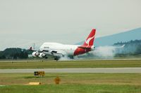  - Qantas B747 touch down.Flight from SYD via SFO,summer 2007 - by metricbolt