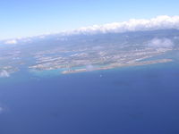  - Honolulu International and Pearl Harbor looking north - by John J. Boling