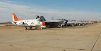  - line up of Navy aircraft visiting for Army-Navy football game - by J.G. Handelman