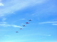  - Five Nanchang China CJ6-As. High in Formation Flight. Third pass. - by Doug Robertson