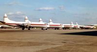  @ Willow Run Airport - Zantop Electras grace the Detroit Willow Run  ramp in 1997 - by Terry Fletcher