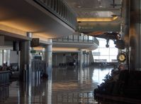  - South Terminal Concourse C-between Gates C6-C7, location of beautifully restored 1932 Fairchild 24G with Warner 165 Hp Super Scarab radial engine on hanging display. Asset of Alaska Aviation Heritage Museum. - by Doug Robertson