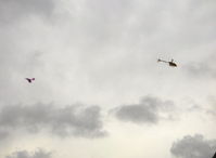  - RC Drone flights on a calm windless day near threshold to Rwy 04, Ornithopter & T-Rex helicopter in flight - by Doug Robertson