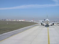  @ Istanbul Atatürk International Airport - Number 5 for take off on runway 18R Ataturk Airport Istanbul Turkey - by John J. Boling