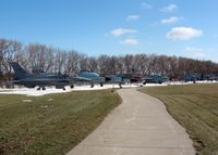  - North Dakota Air National Guard display area. F-16, F-101, F-102, F-94, F-89, F-4. Not visible is a P-51, and another F-4 - by Timothy Aanerud