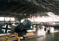  - CAF HQ Hanger at Harlingen - Notice the B-26 Carolyn, He-111, and Sputfire N9BL all now destroyed, as well as orignal Japanese Zero now at Pearl Harbor Museum.  - by Zane Adams