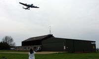  - Lancaster Bomber does a low flypast at Peterborough Sibson after displaying at the nearby East of England Showground - by Terry Fletcher
